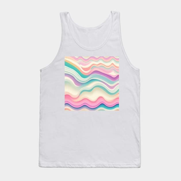 HORIZONTAL PATTERN OF MULTICOLORED WAVES, PASTEL COLOR, Tank Top by ZARBIT